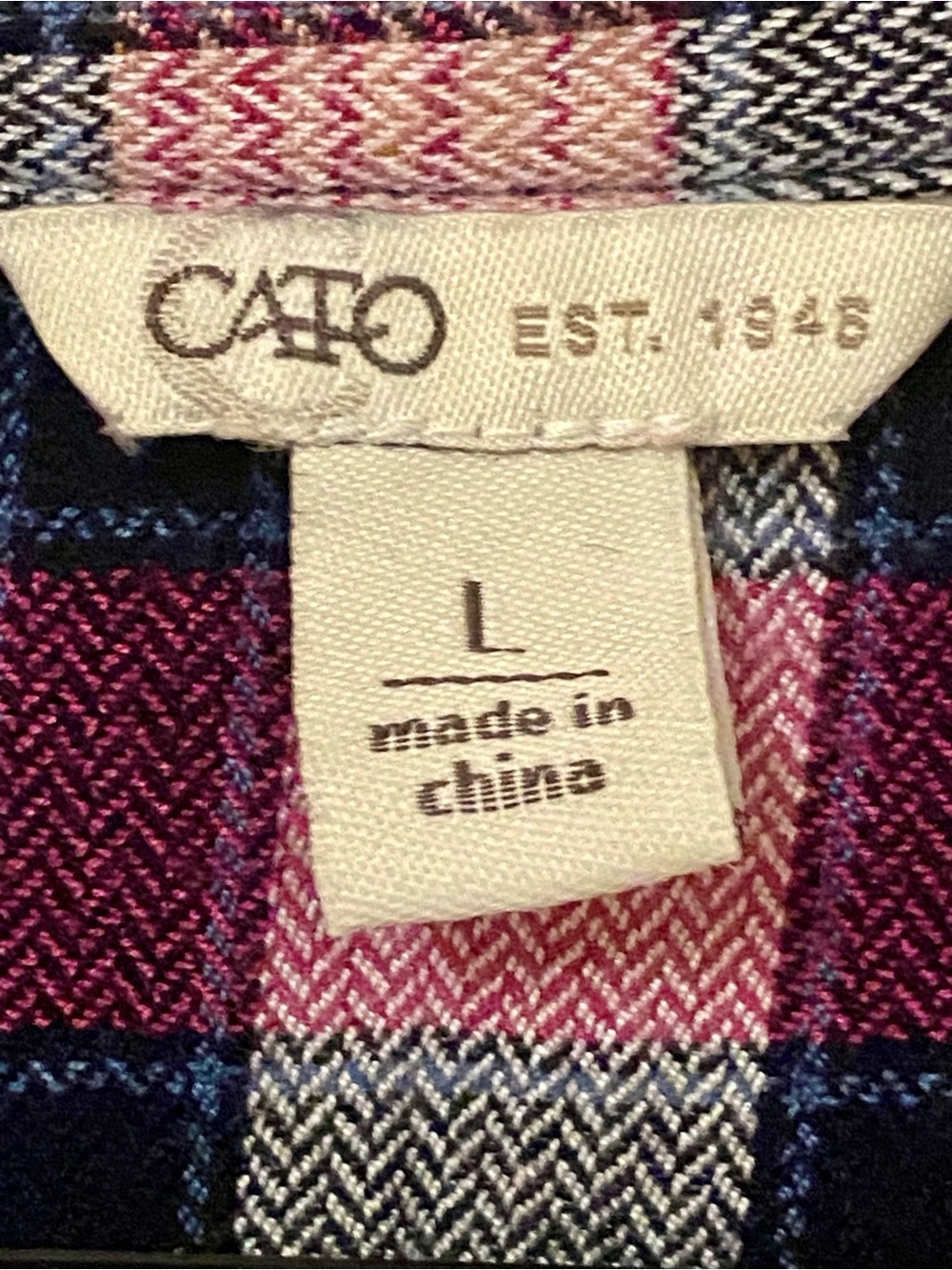 Caro Multicolor Plaid Button-Up Tunic Shirt - Size Large - EUC! - Picture 4 of 4
